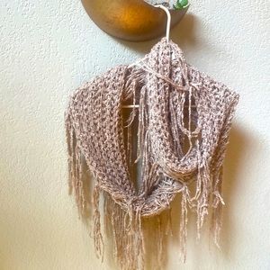 Boho cream infinity scarf